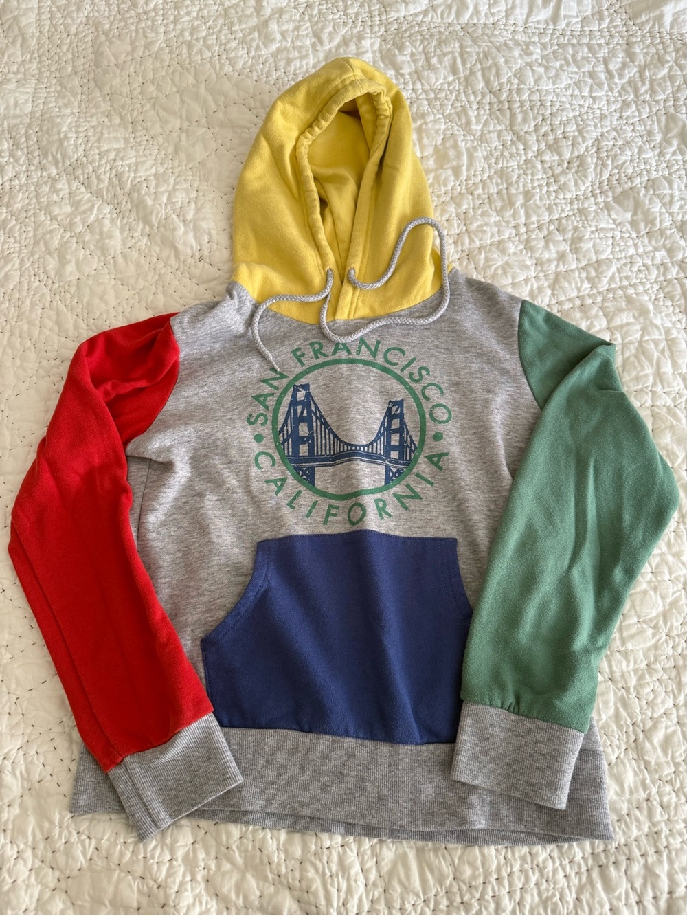 Retro San Francisco Graphic Colorblock Hoodie large